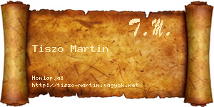 Tiszo Martin névjegykártya